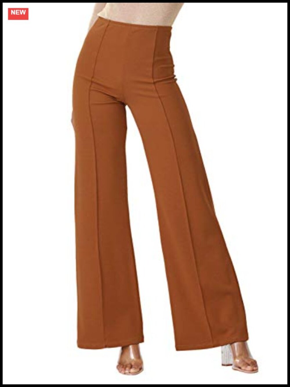 High Waist Wide Leg Dress Pants Flared Business Slacks Stretch
